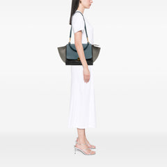 Medium Tricolor Leather Trapeze Satchel