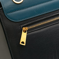 Medium Tricolor Leather Trapeze Satchel