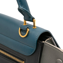 Medium Tricolor Leather Trapeze Satchel