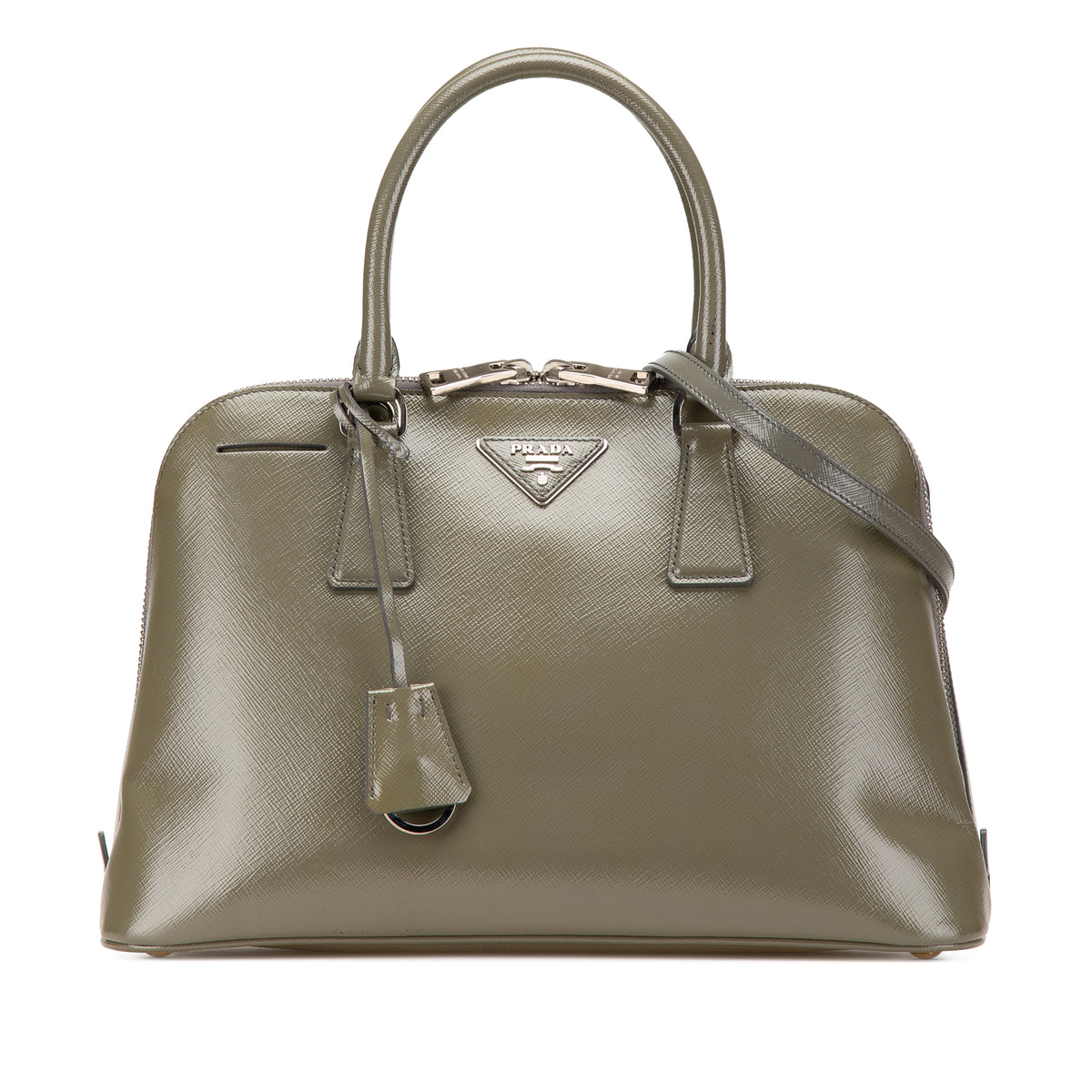 Medium Saffiano Vernice Promenade Satchel