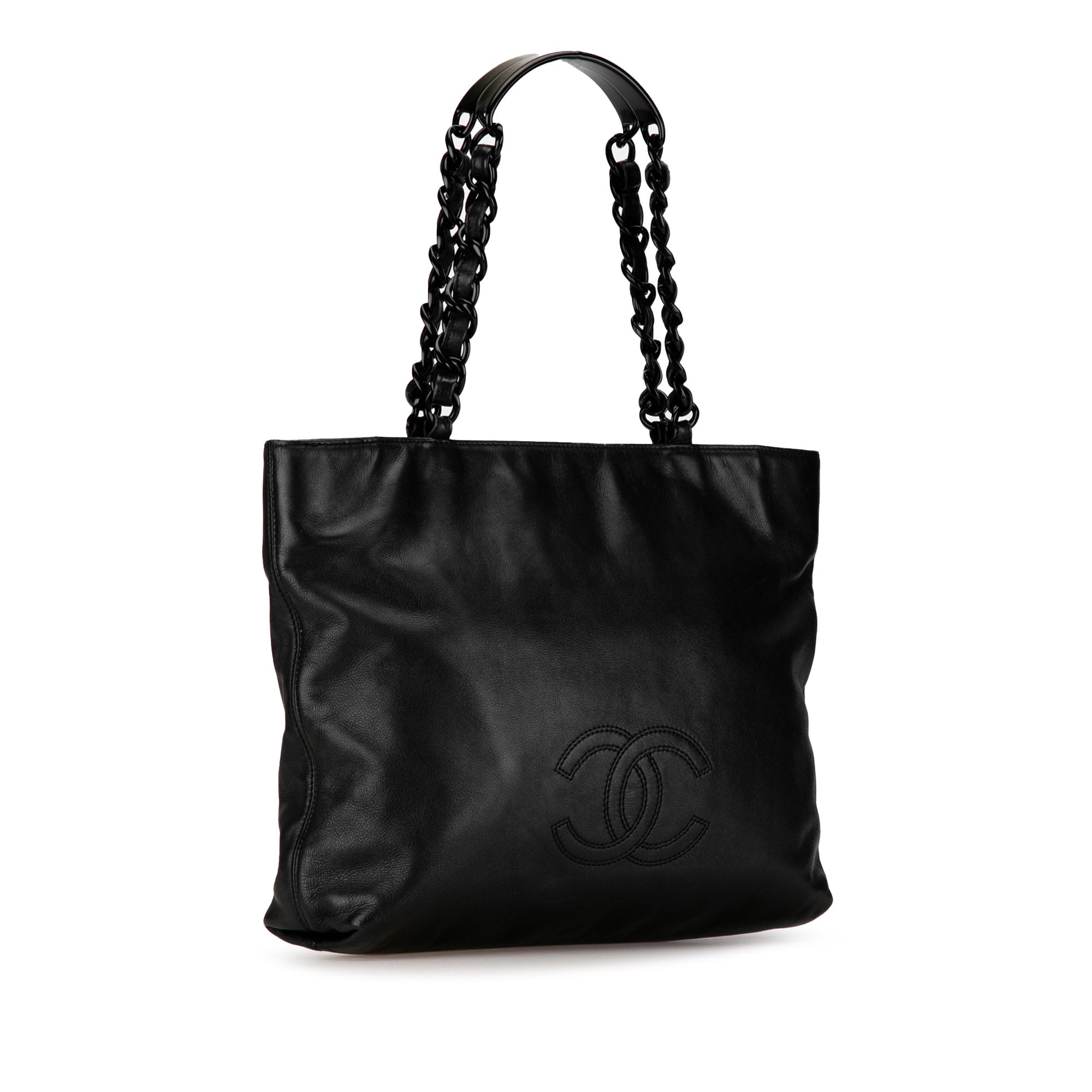 CC Lambskin Chain Tote