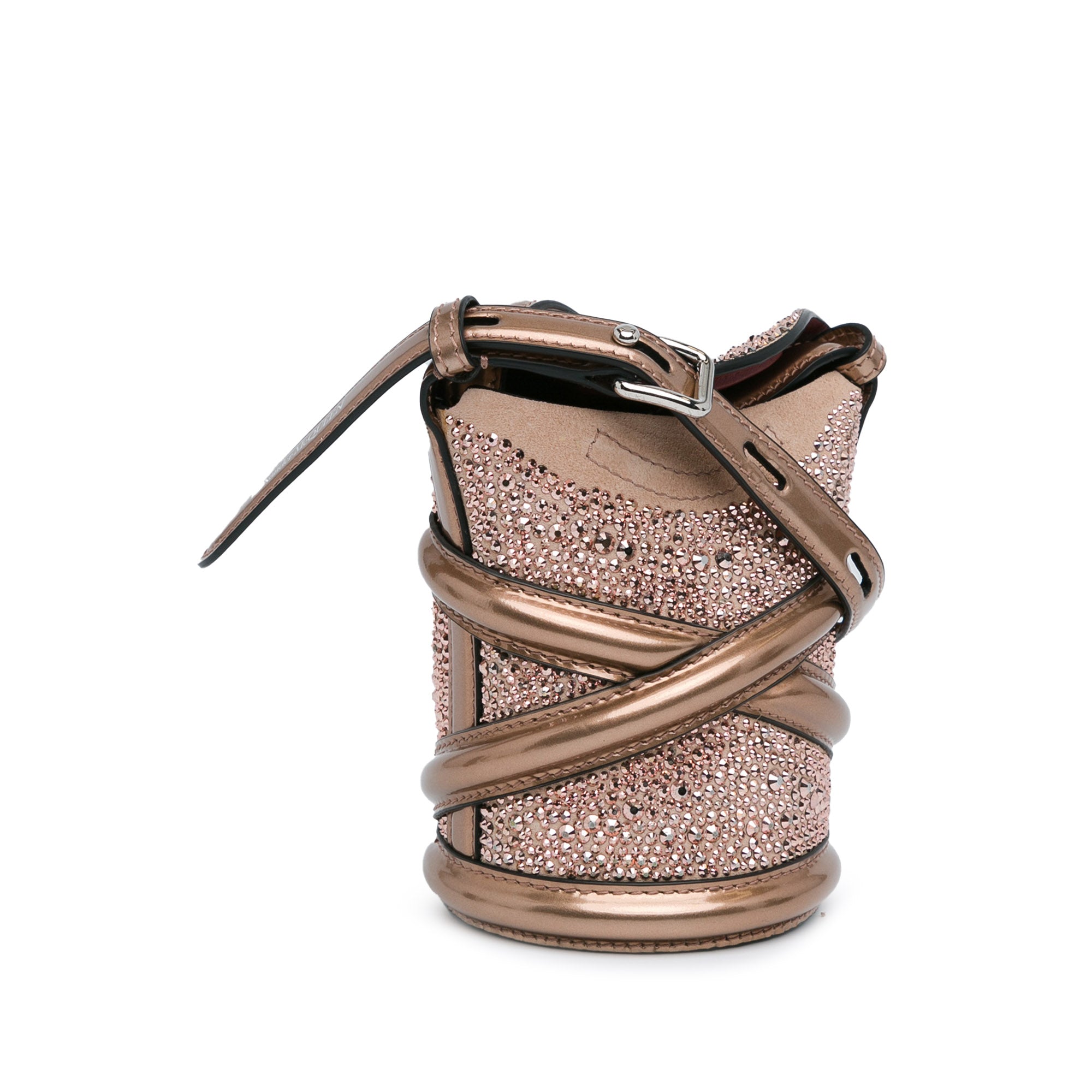 Calfskin Crystal Embellished The Curve Bucket Bag