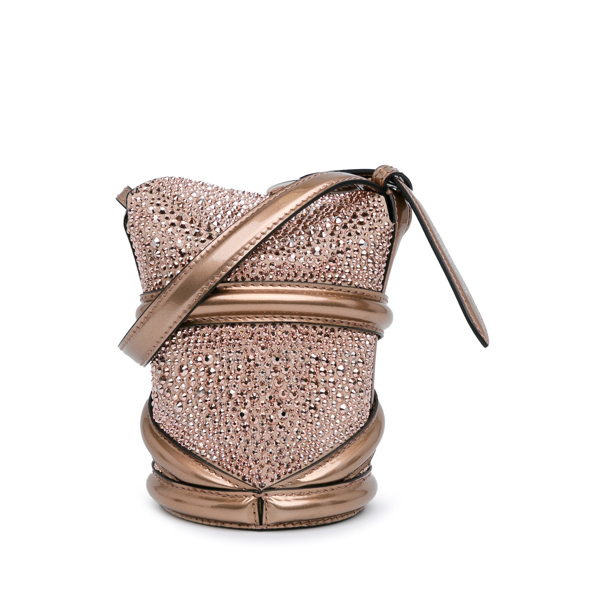 Calfskin Crystal Embellished The Curve Bucket Bag