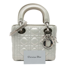 Mini Iridescent Lambskin Cannage Lady Dior