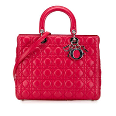 Large Lambskin Cannage Lady Dior