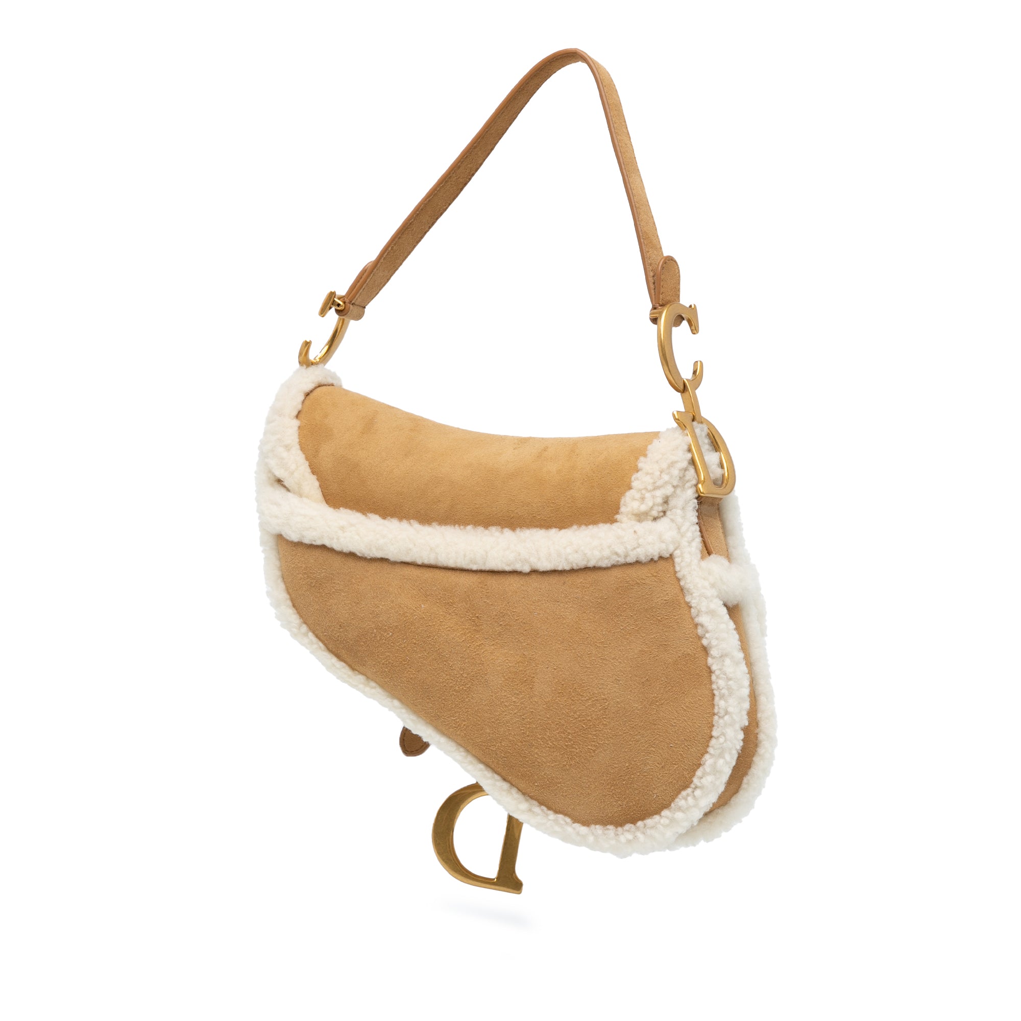 Shearling Suede Saddle Bag