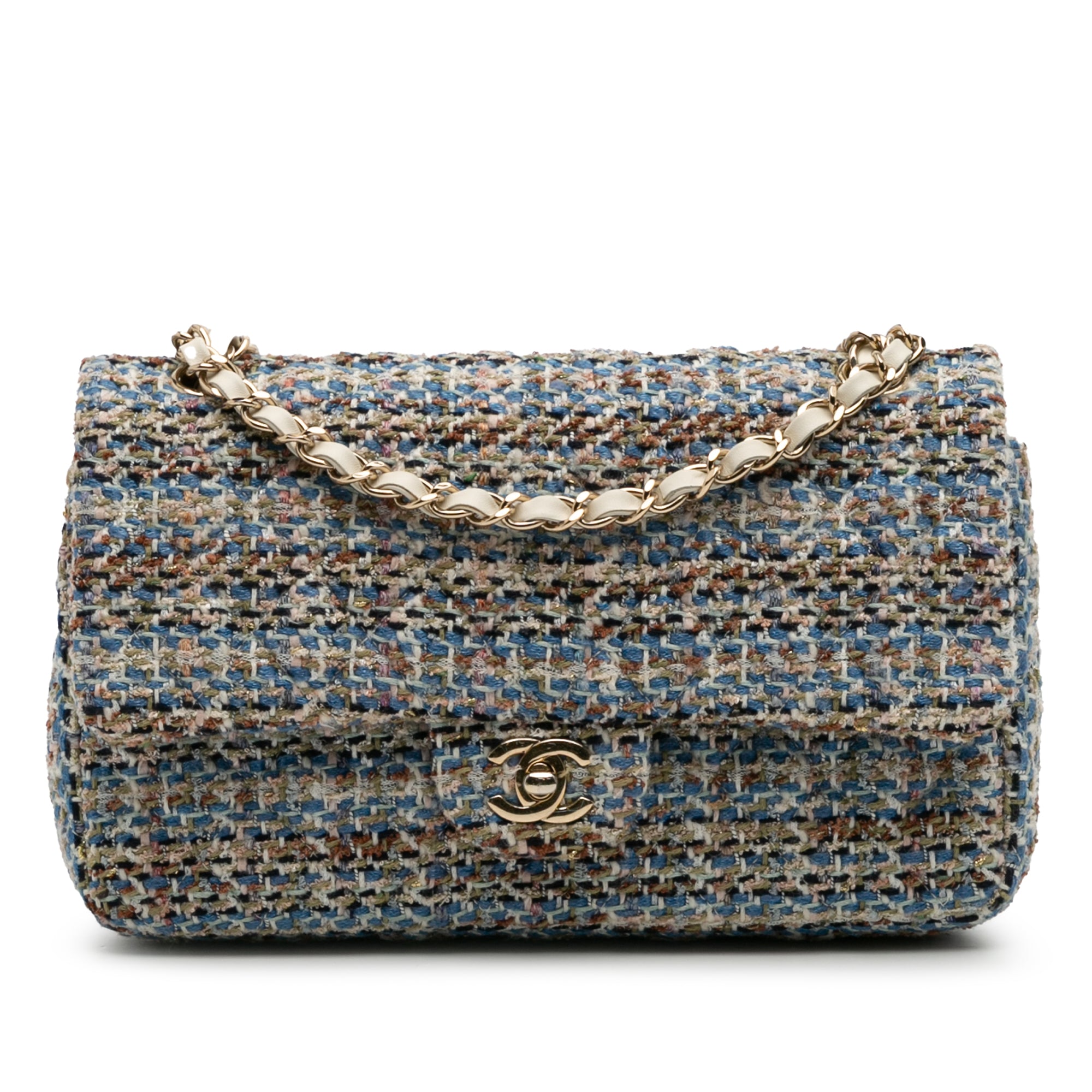 Medium Classic Multicolor Tweed Double Flap