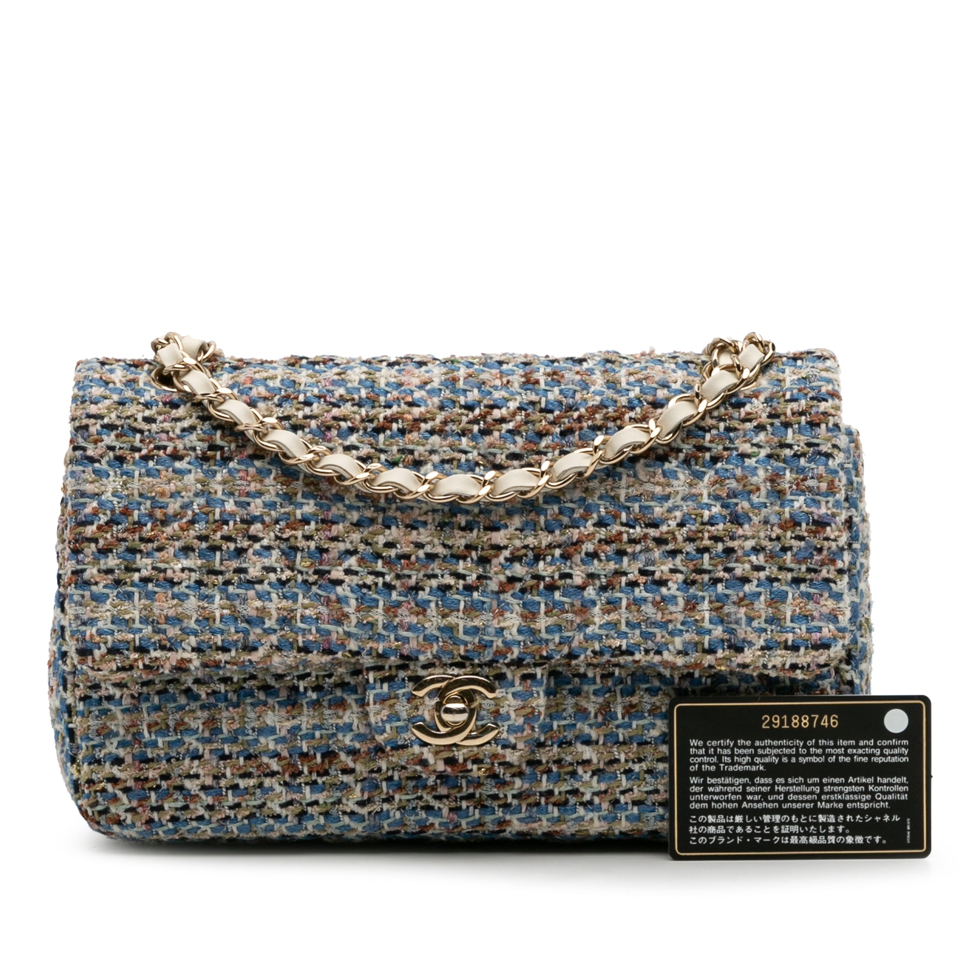 Medium Classic Multicolor Tweed Double Flap