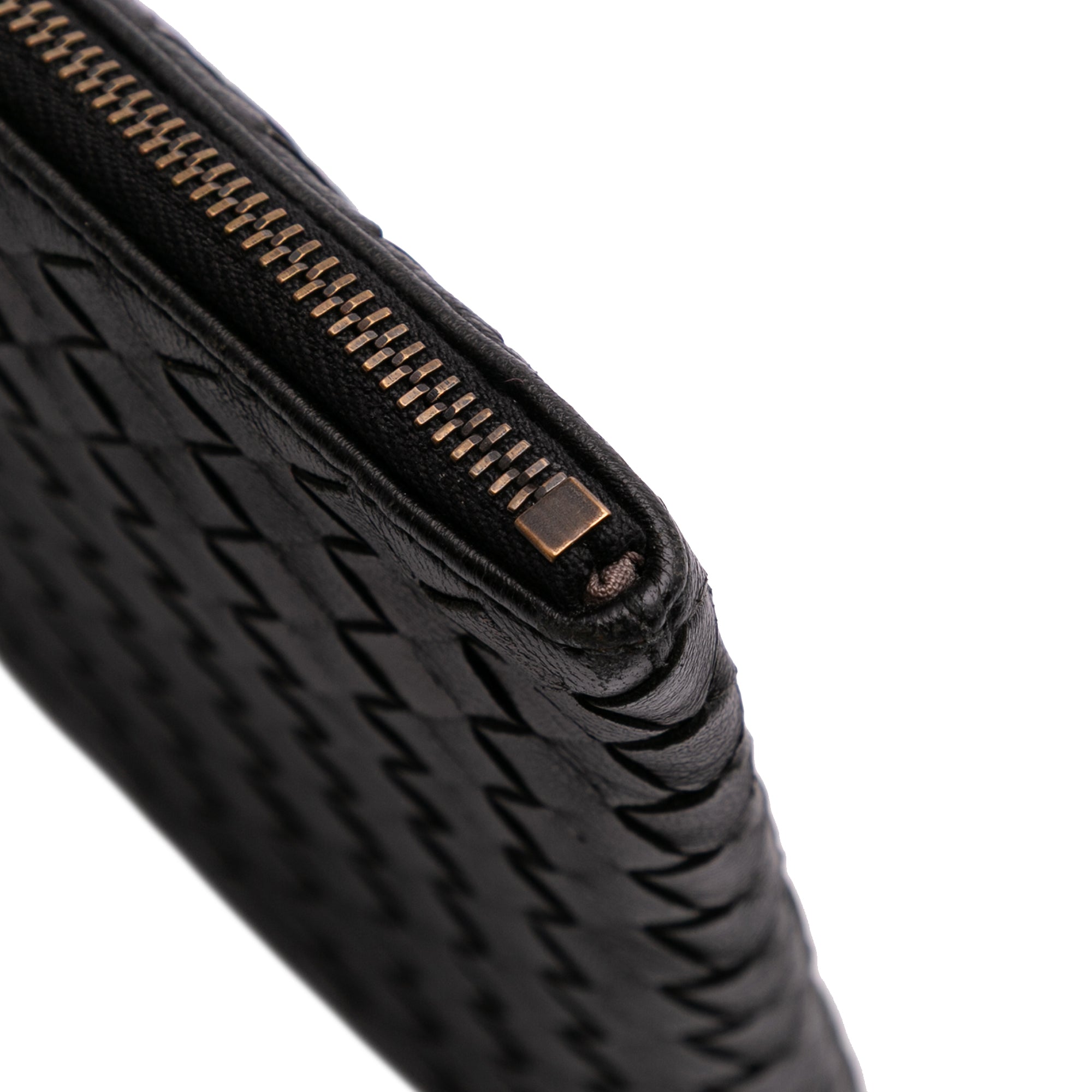 Large Nappa Intrecciato Flat Zip Biletto Pouch