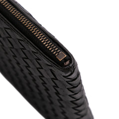 Large Nappa Intrecciato Flat Zip Biletto Pouch