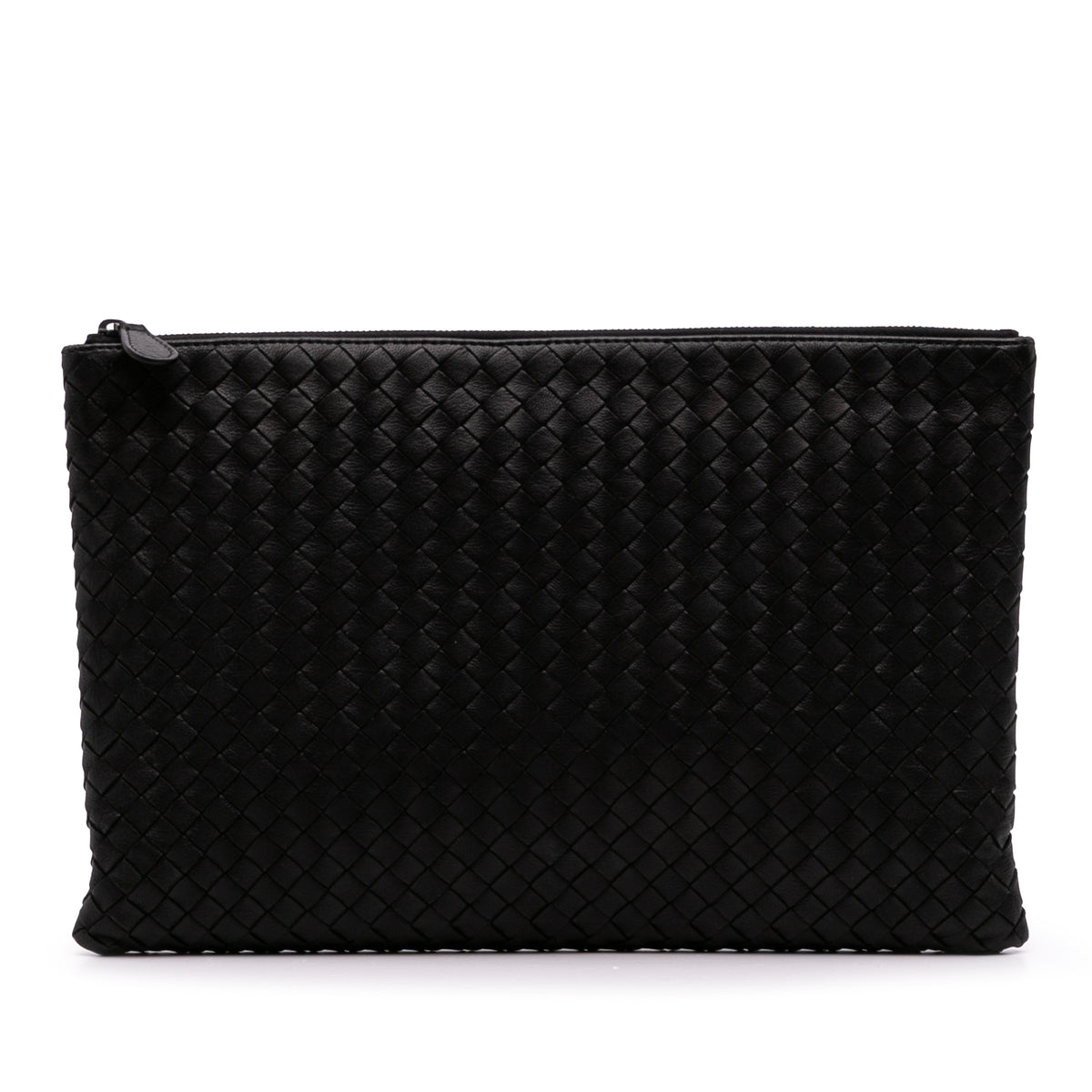 Large Nappa Intrecciato Flat Zip Biletto Pouch
