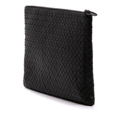 Large Nappa Intrecciato Flat Zip Biletto Pouch