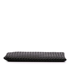 Large Nappa Intrecciato Flat Zip Biletto Pouch