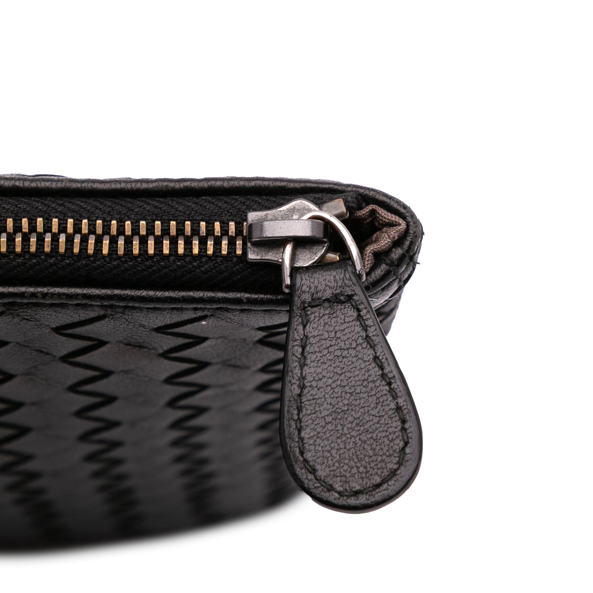 Large Nappa Intrecciato Flat Zip Biletto Pouch