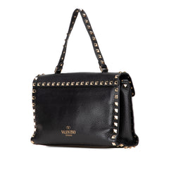 Small Pebbled Calfskin Rockstud Single Handle Flap