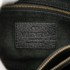 Small Pebbled Calfskin Rockstud Single Handle Flap