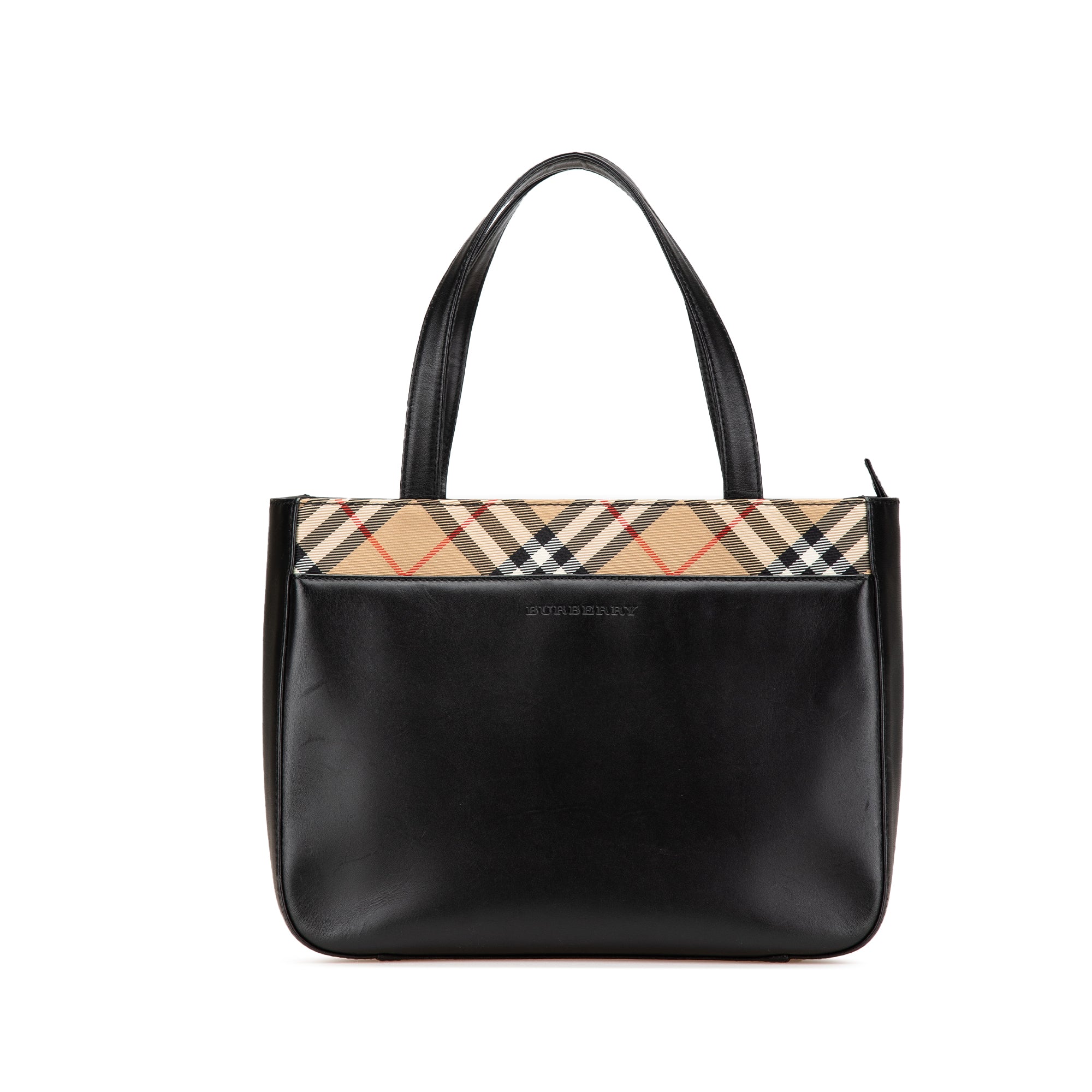 Nova Check Trimmed Leather Handbag