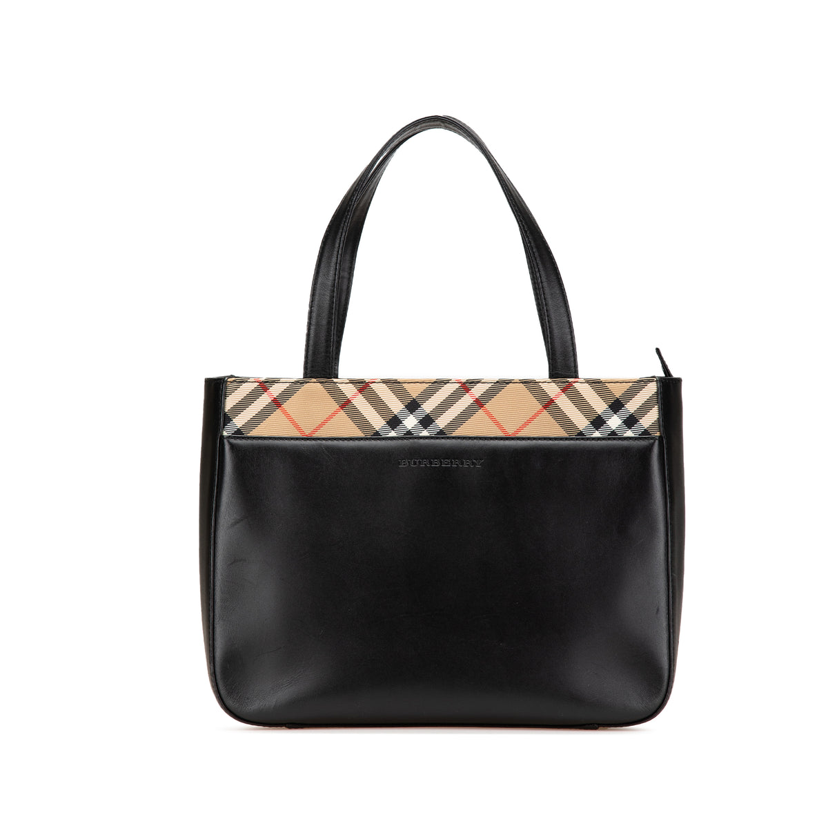 Nova Check Trimmed Leather Handbag