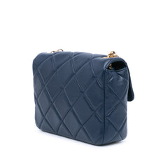 Mini Square CC Quilted Lambskin Flap