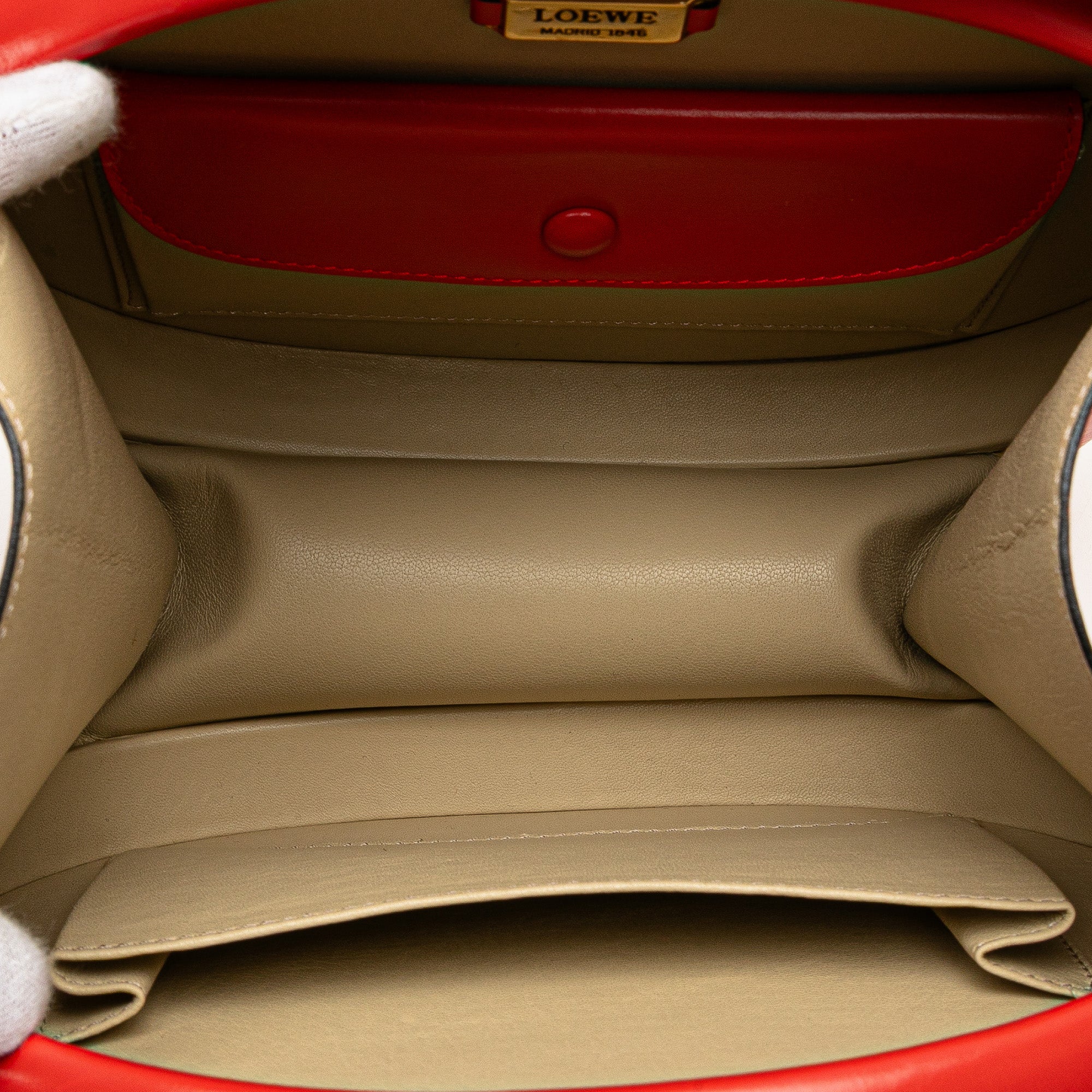 Anagram Leather Round Handbag