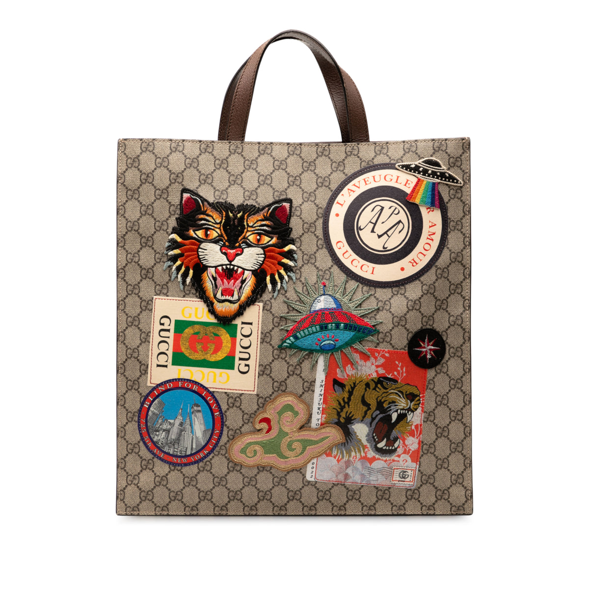 GG Supreme Night Courrier Vertical Satchel