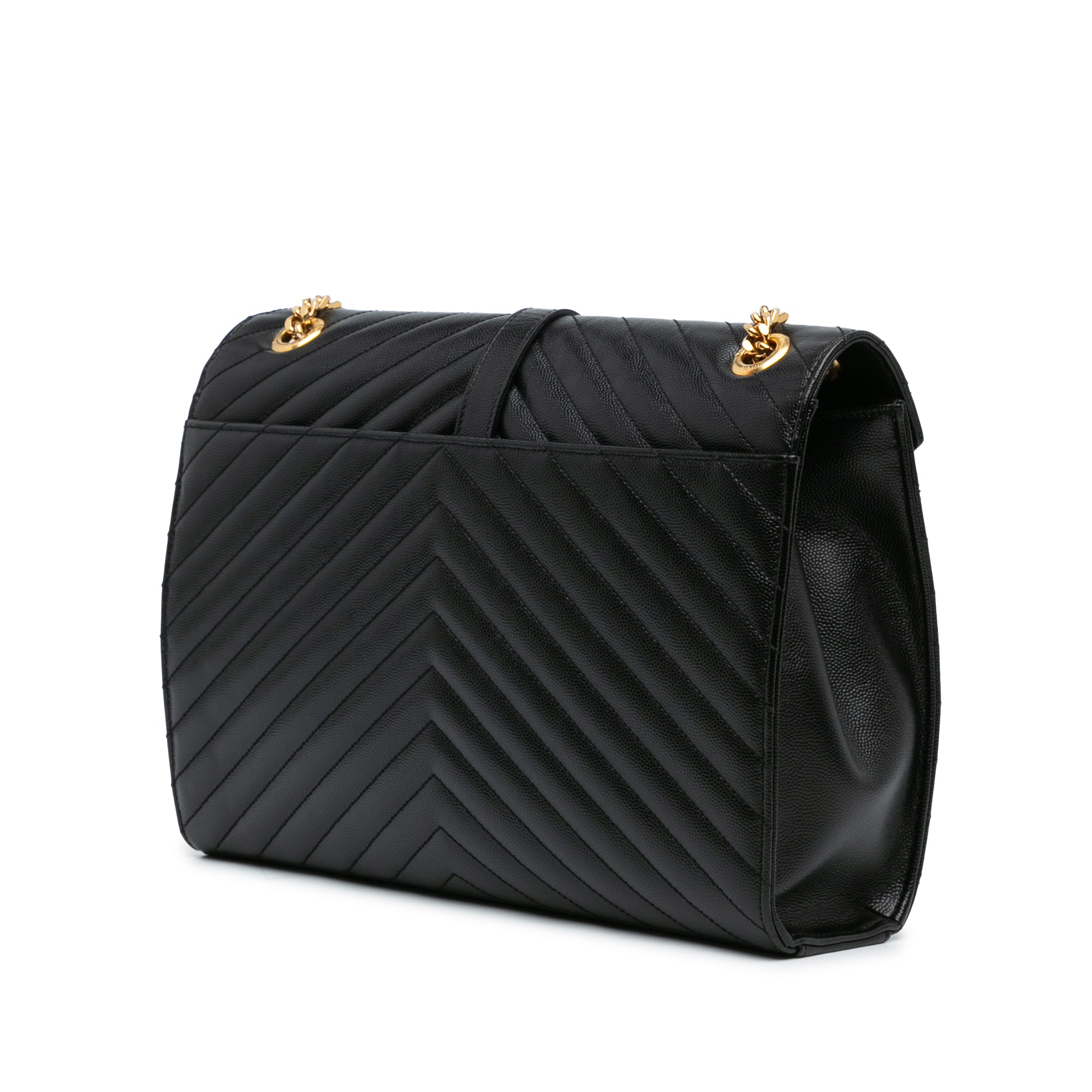 Large Monogram Chevron Quilted Envelope Bag