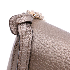 Medium Metallic Leather Soho Chain Flap Crossbody