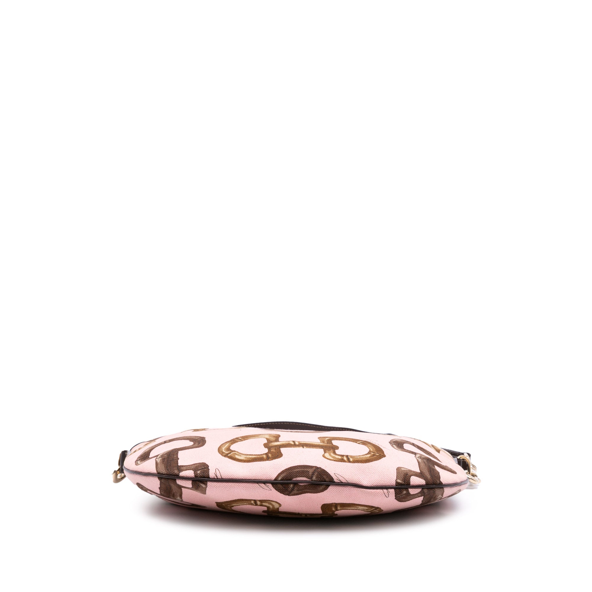 Canvas Bamboo Horsebit Print Hobo