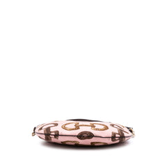 Canvas Bamboo Horsebit Print Hobo