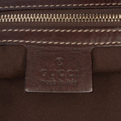 Canvas Bamboo Horsebit Print Hobo