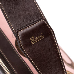 Canvas Bamboo Horsebit Print Hobo