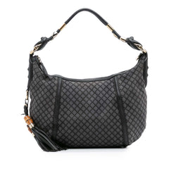 Medium Diamante Canvas Techno Horsebit Hobo