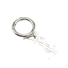 Silver Plated Rhinestones Logo Keychain