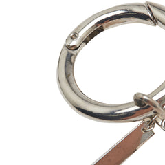 Silver Plated Rhinestones Logo Keychain