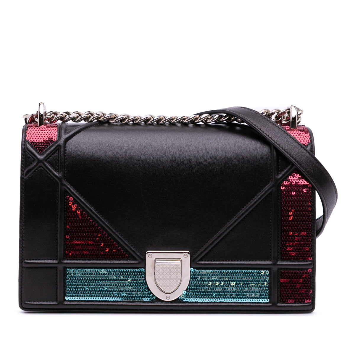 Medium Lambskin Sequin Diorama Flap