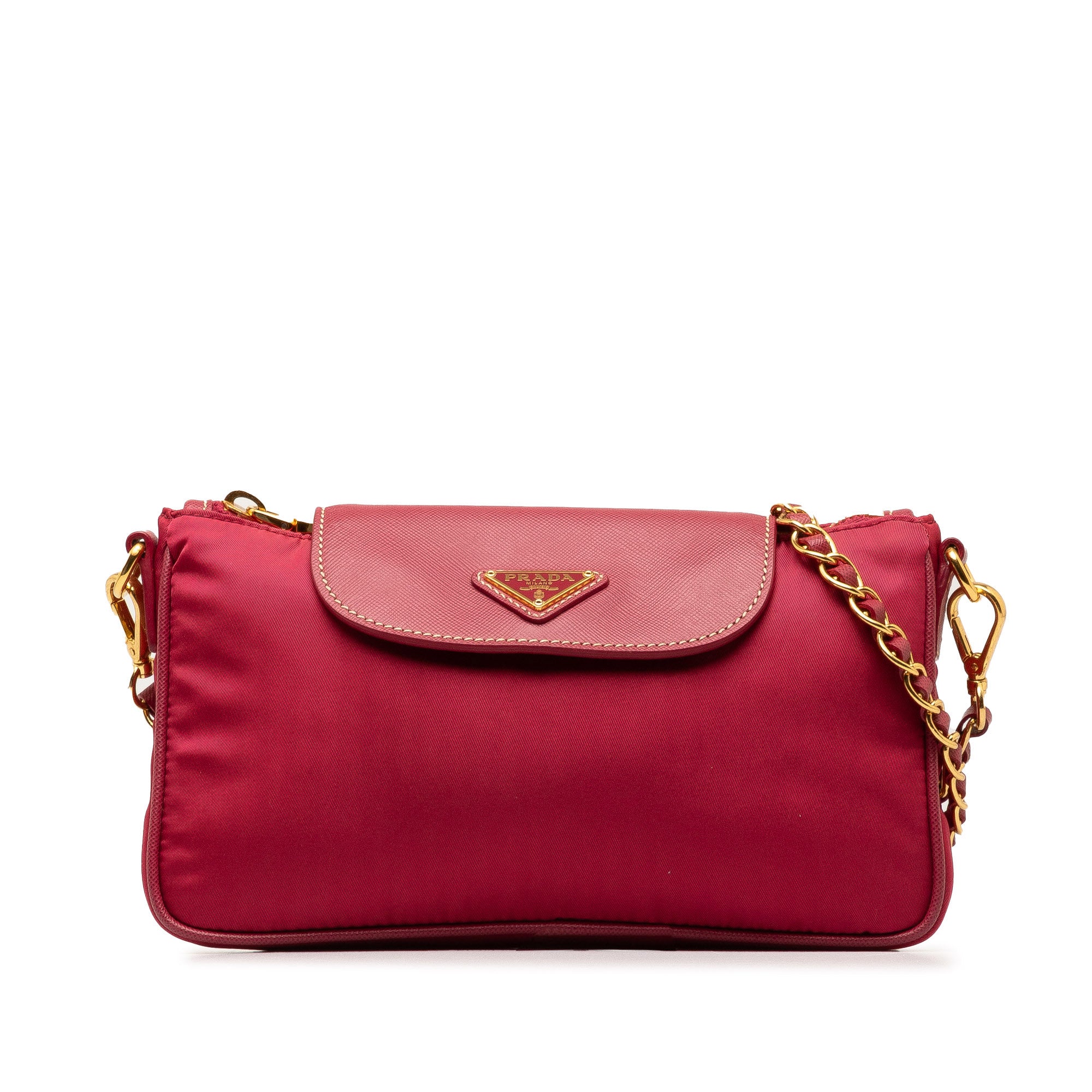 Saffiano Trimmed Tessuto Chain Crossbody_0