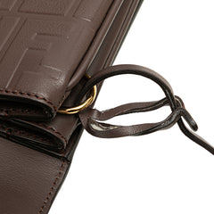 Zucca Embossed Leather Handle Clutch