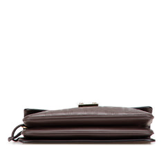 Zucca Embossed Leather Handle Clutch