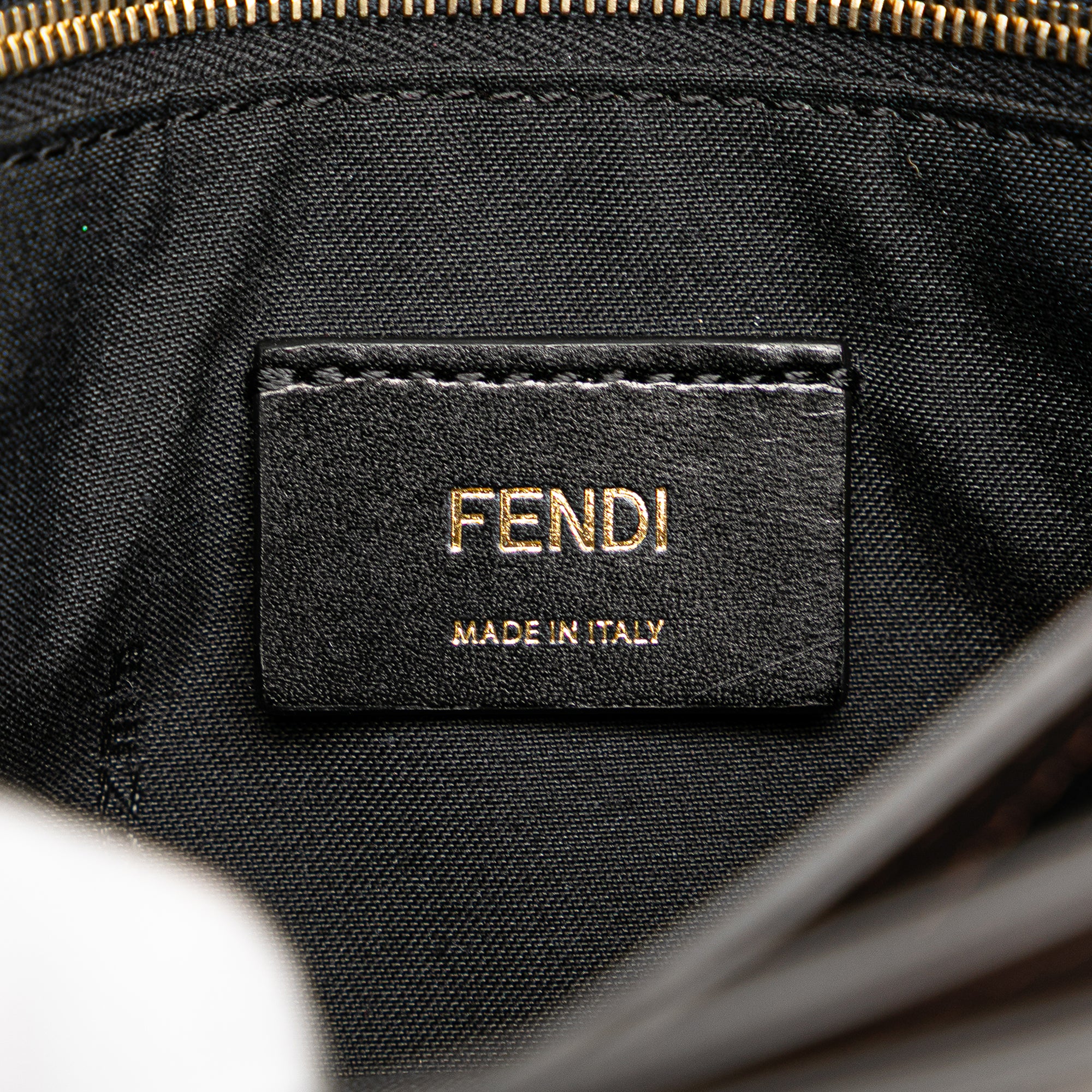 Zucca Embossed Leather Handle Clutch