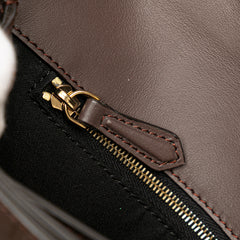 Zucca Embossed Leather Handle Clutch