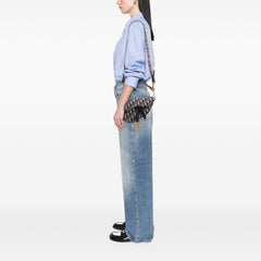 Mini Oblique Canvas Saddle Bag