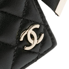 Quilted Lambskin Book Card Holder On Chain