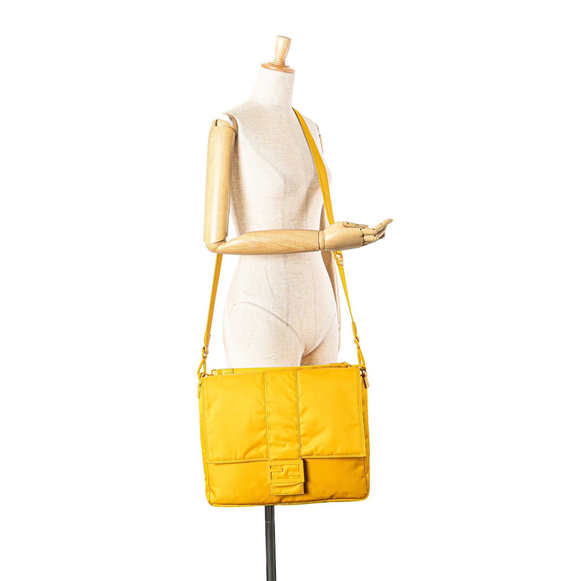 Large Econyl Nylon Baguette Satchel