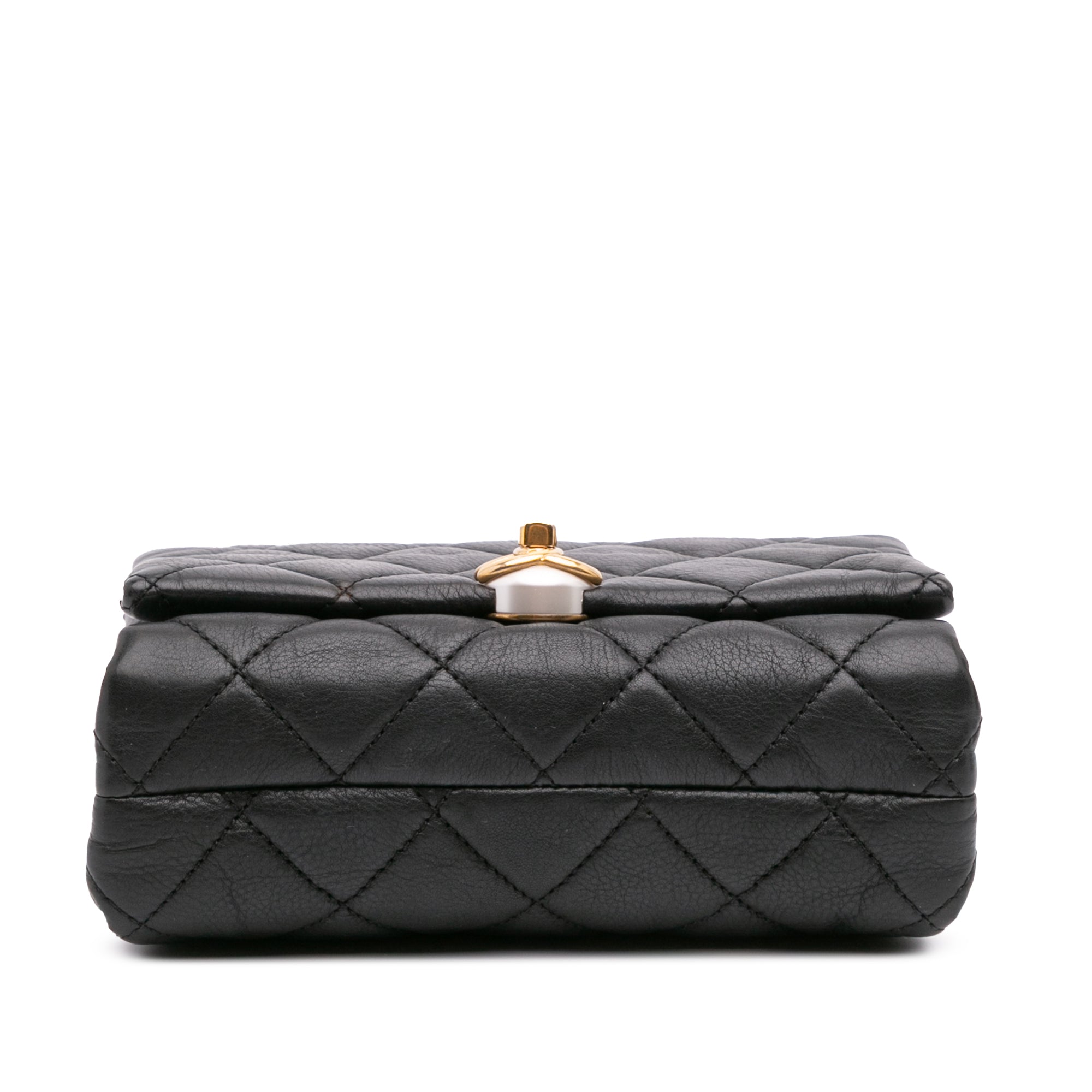 Mini Quilted Calfskin Pearl CC Accordion Flap