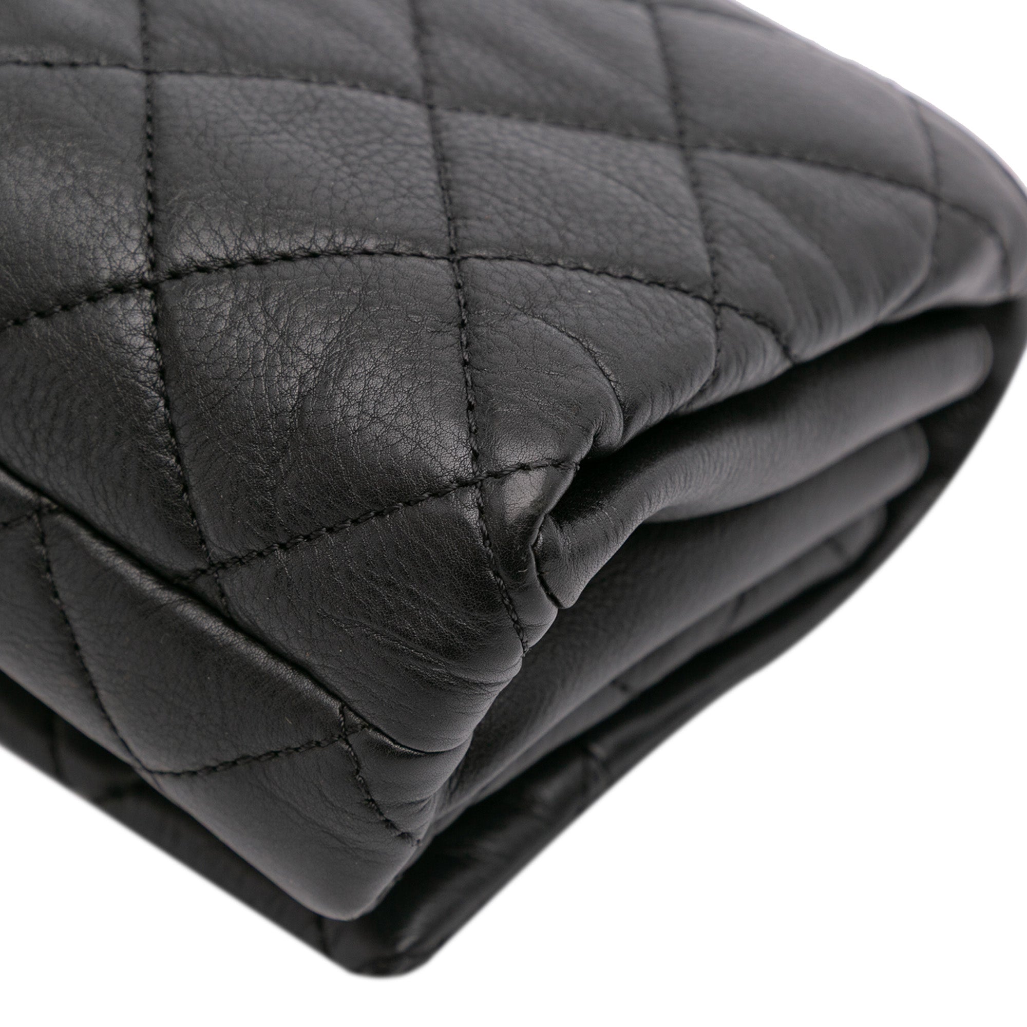 Mini Quilted Calfskin Pearl CC Accordion Flap