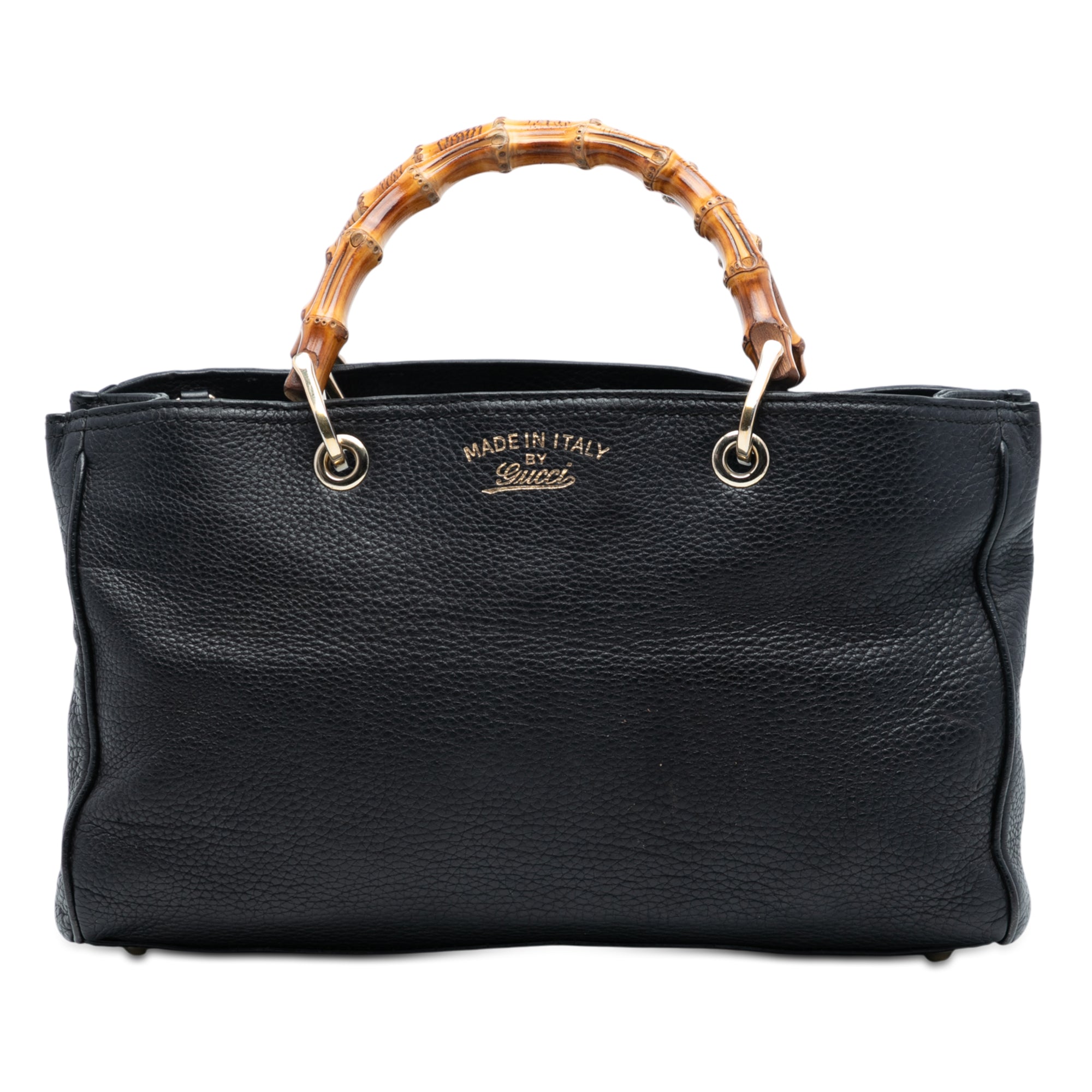 Medium Calfskin Bamboo Shopper Satchel