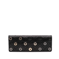 Quilted Calfskin Star Attitude Grommet Fold Over Clutch