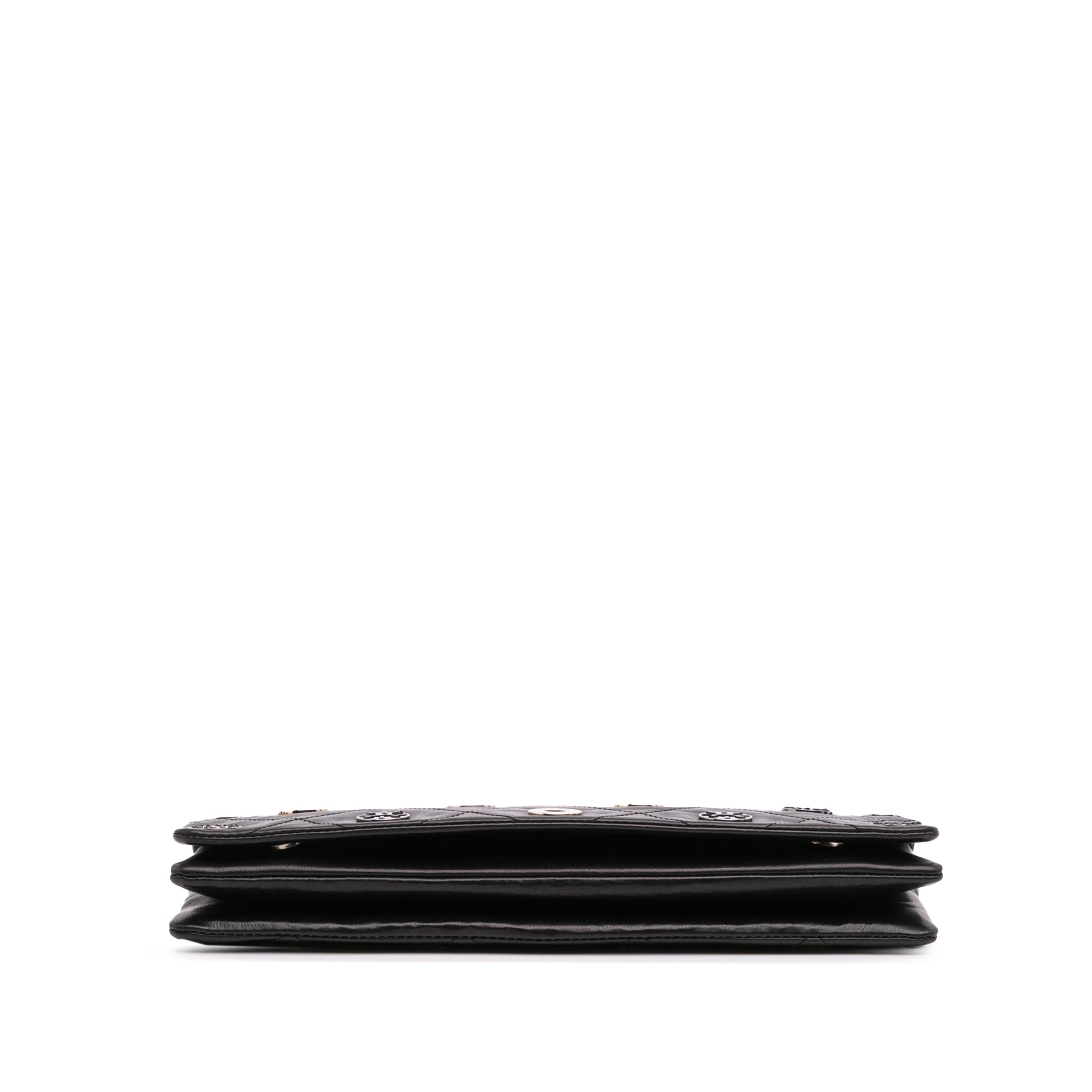 Quilted Calfskin Star Attitude Grommet Fold Over Clutch