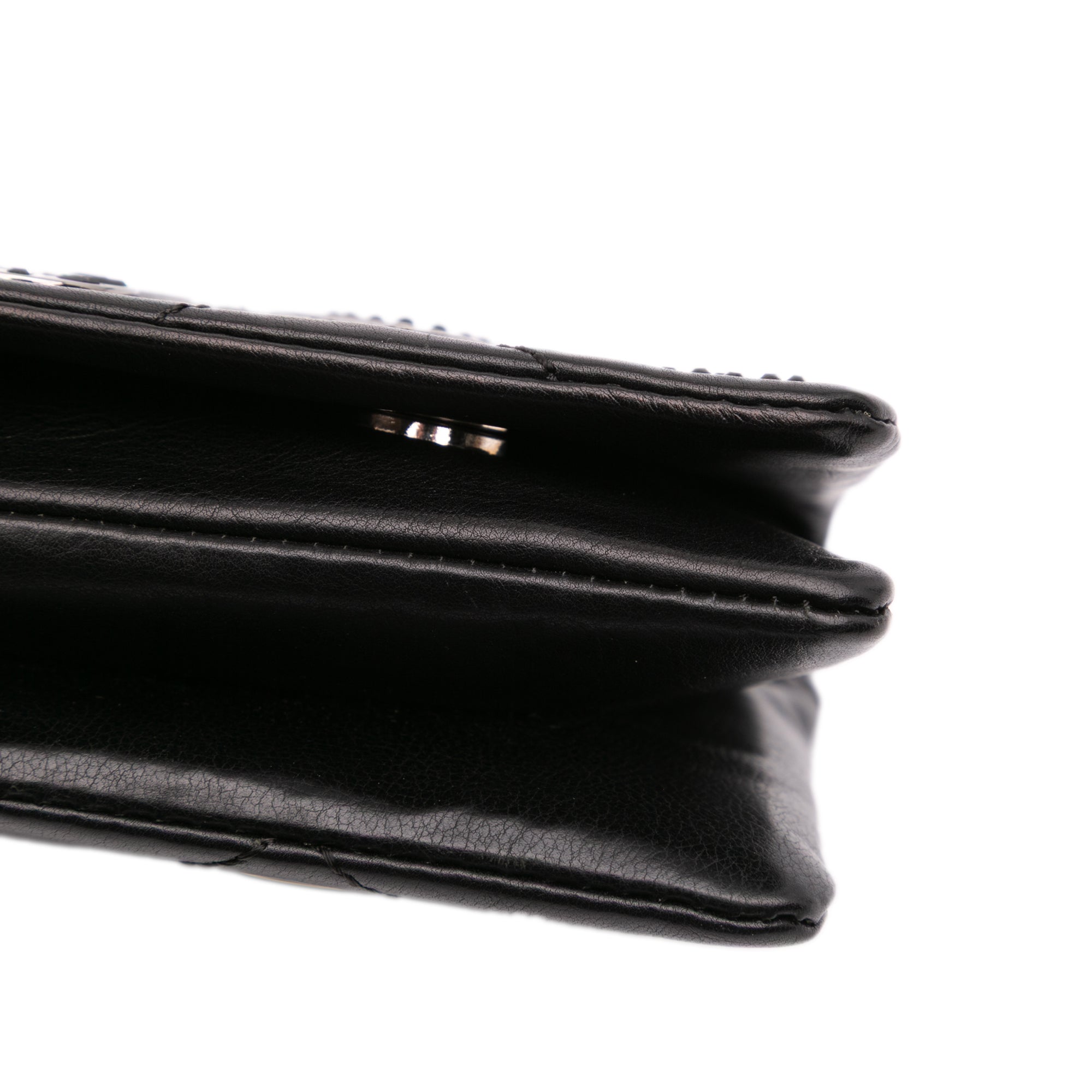 Quilted Calfskin Star Attitude Grommet Fold Over Clutch
