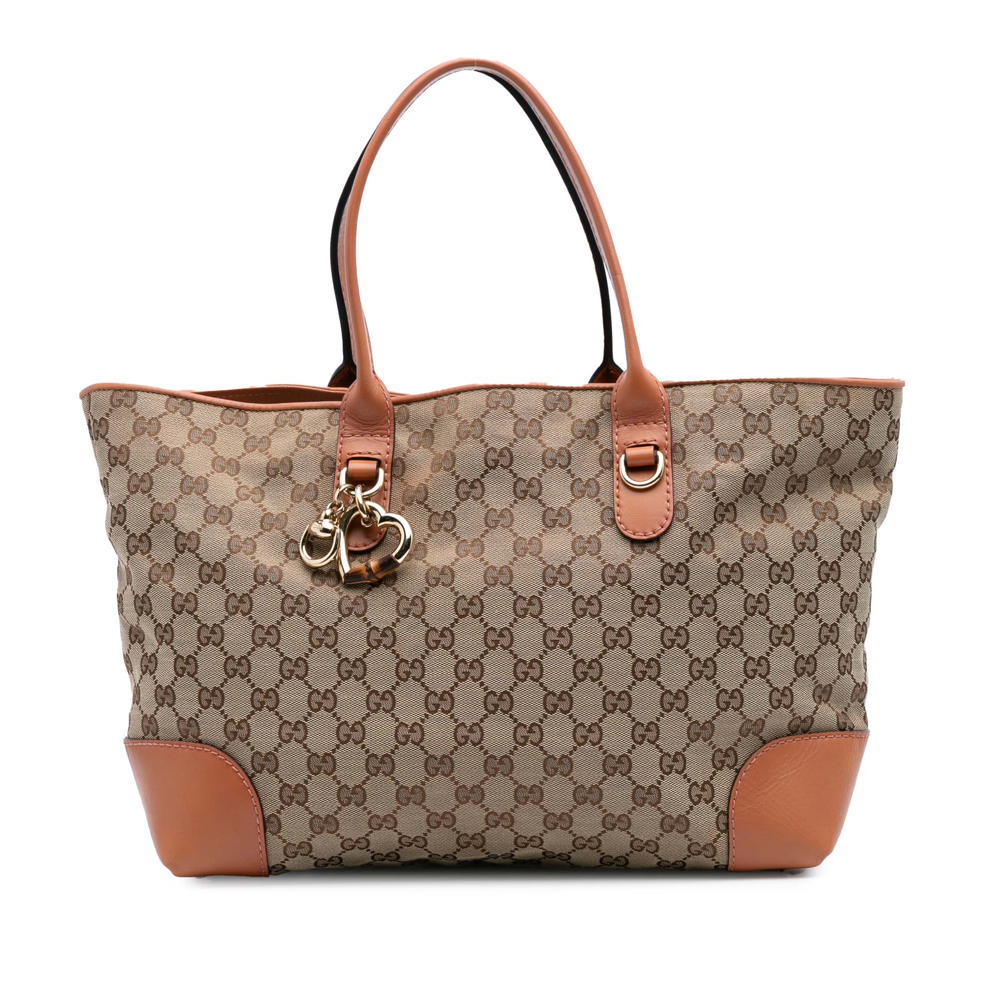 GG Canvas Heart Bit Tote